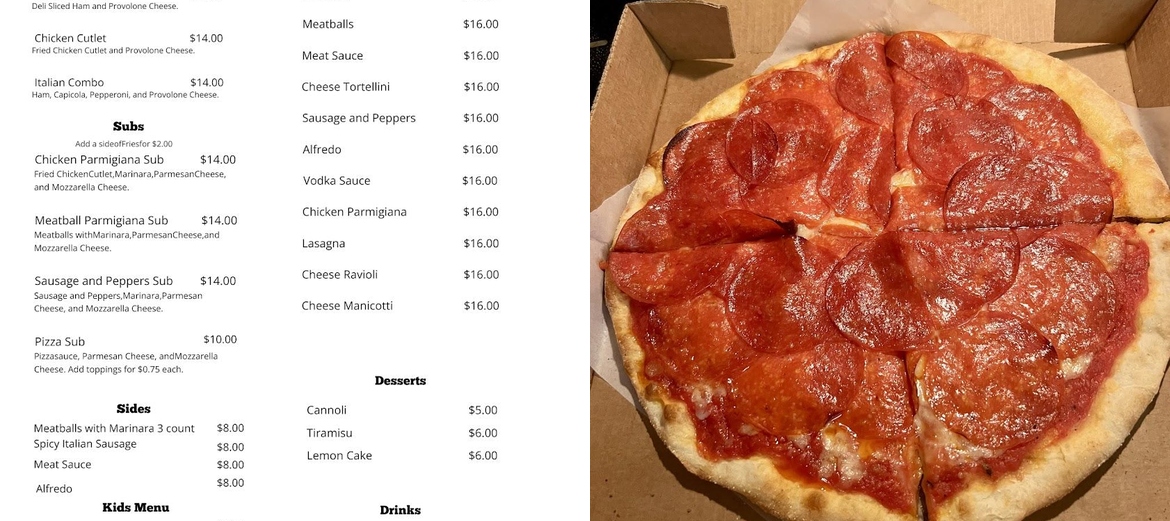 Al's New York Pizza Menu