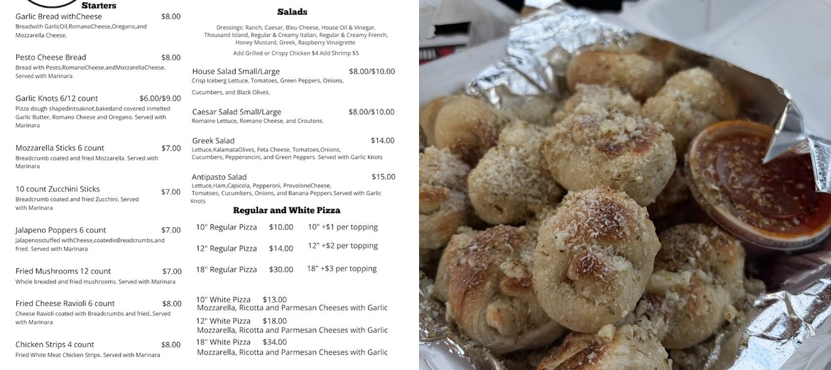 Al's New York Pizza Menu