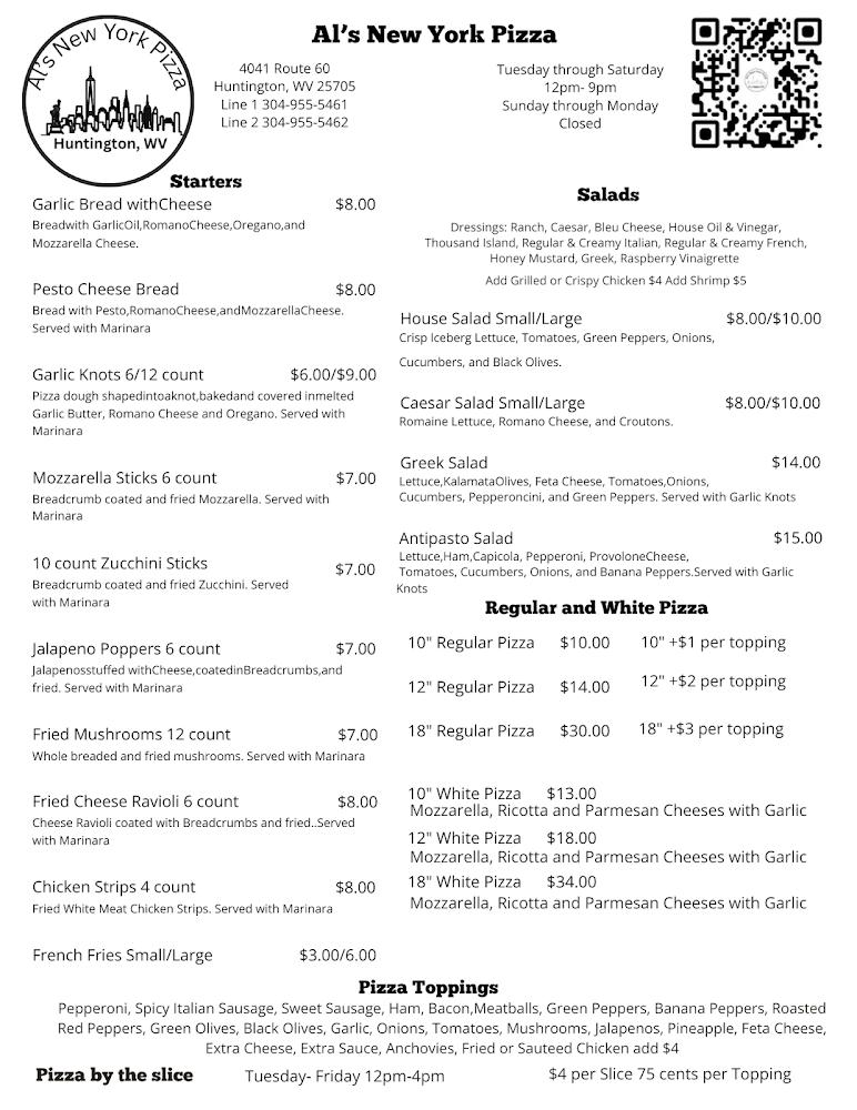 Al's New York Pizza Menu image 3